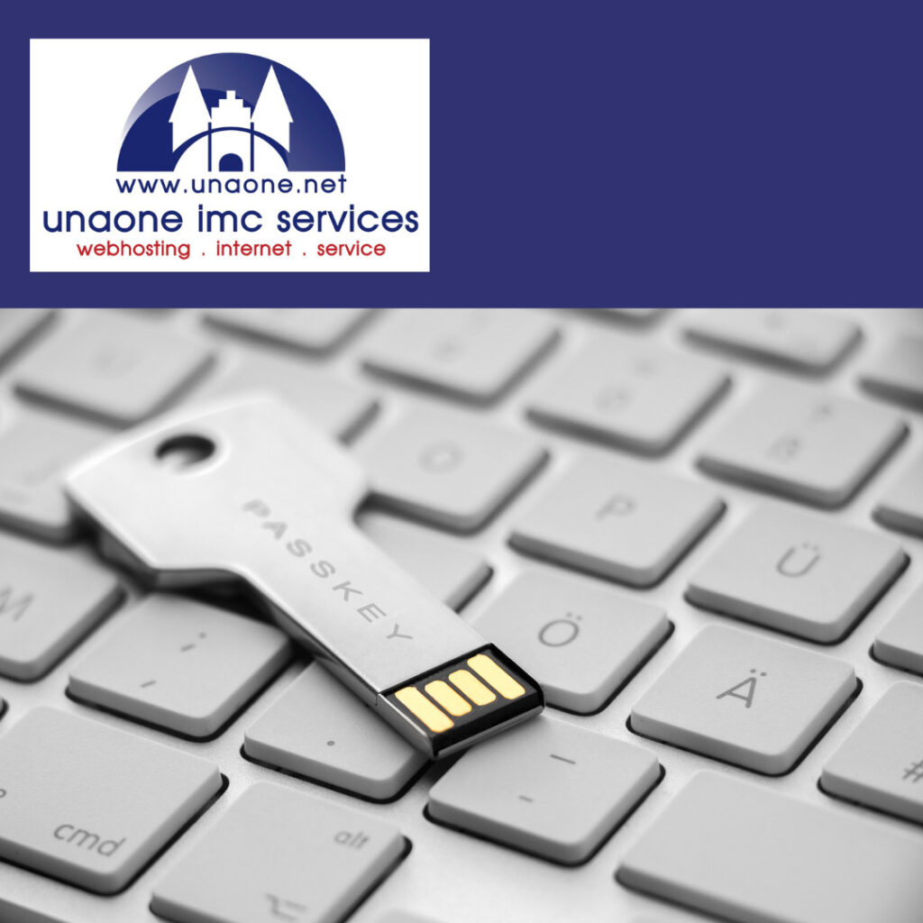 Ein USB-Key vor einer Tastatur